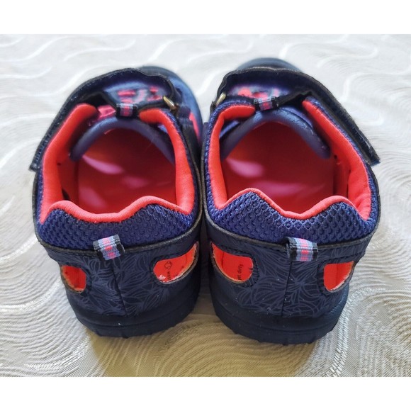 OshKosh B'Gosh Toddler Girls Size 12 Blue Pink Hook Loop Sport Sneakers Shoes - Picture 4 of 9